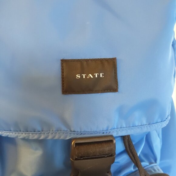 state bennett large nylon drawstring backpack blue